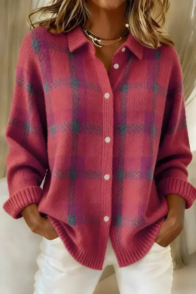 Ashley™ | Klassieke Geplooide Cardigan met Kraag