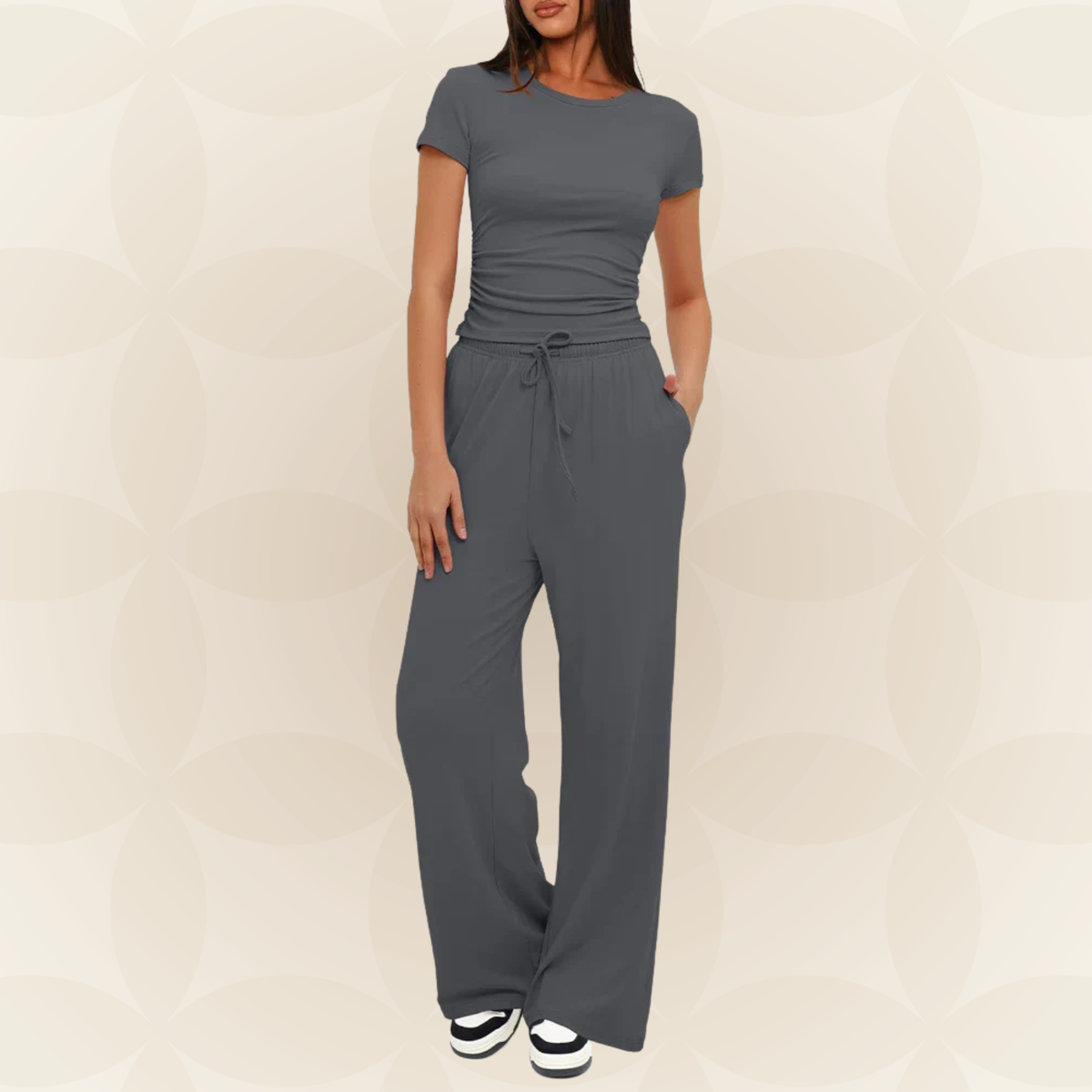 Monique - Effen Casual Tweedelige Zomersetje