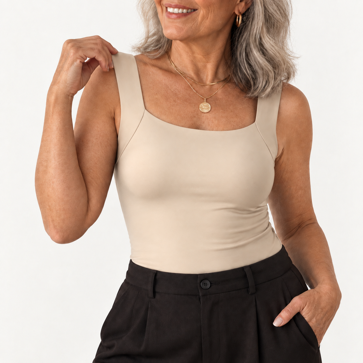 Jet | U-hals Shapewear Tanktop met Ingebouwde Beha