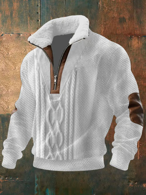 RITSHIRT MET HOOGE KRAAG EN VOERING