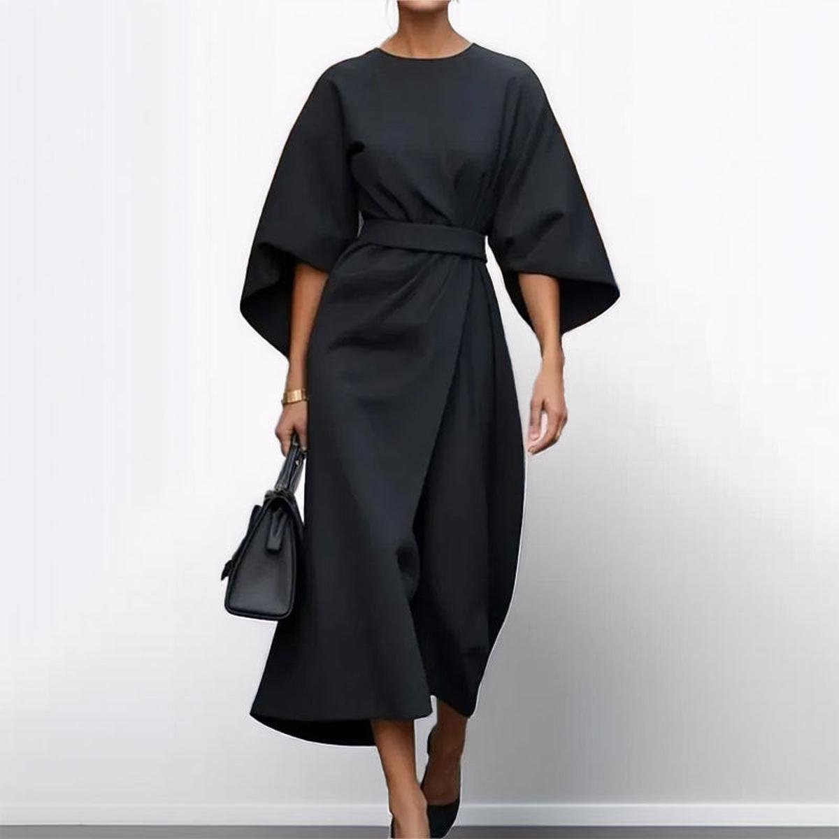 KATARZYNA | MAXI-JURK MET KIMONO-ERMEN