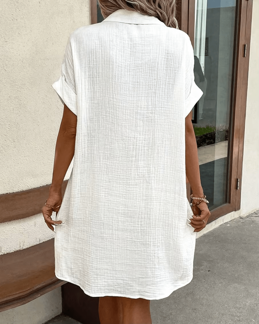 By Esmee - Comfortabele overhemdjurk met knopen