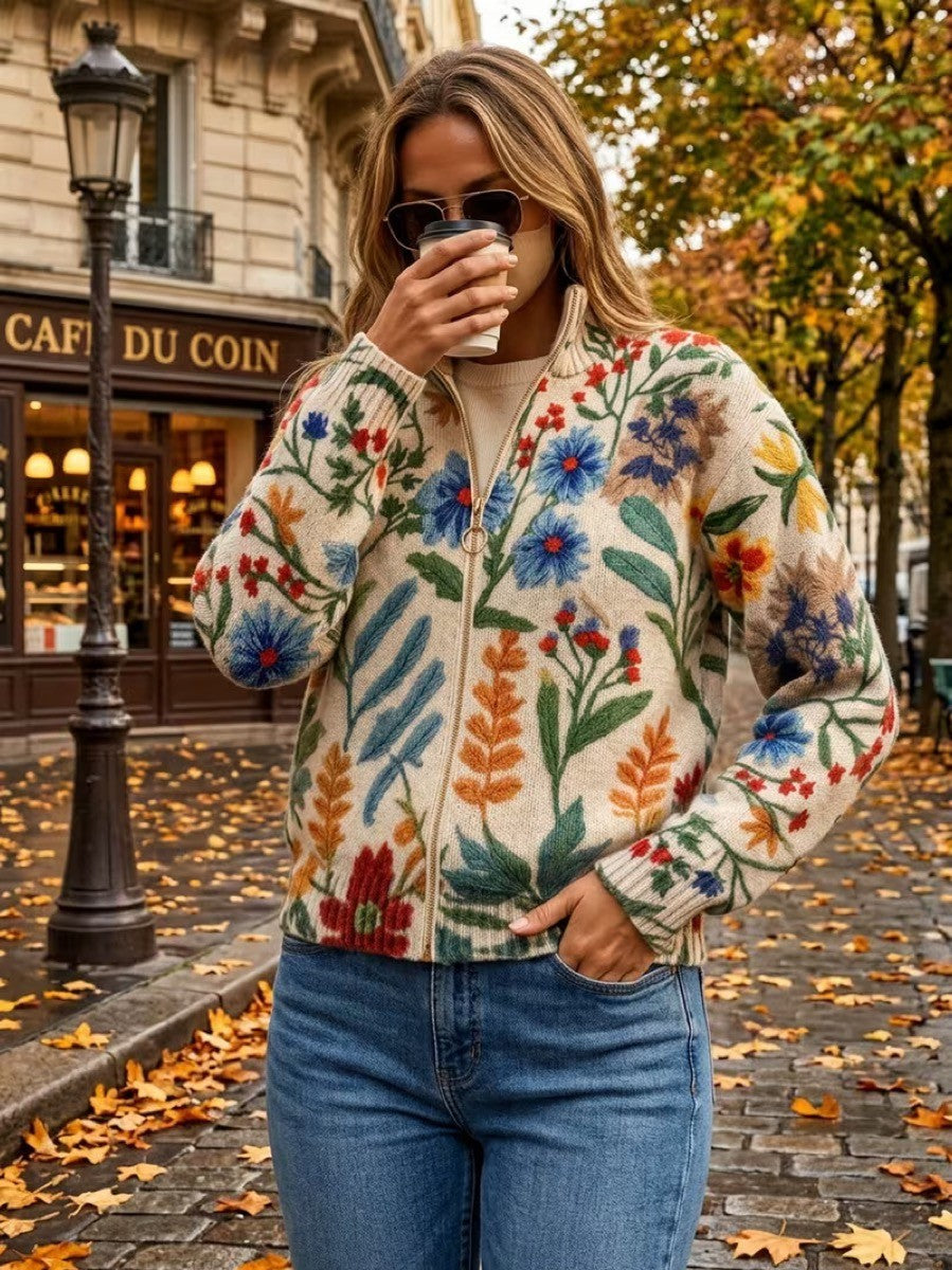 Tabitha™ | Botanische Tuin Bloemige Zip Cardigan