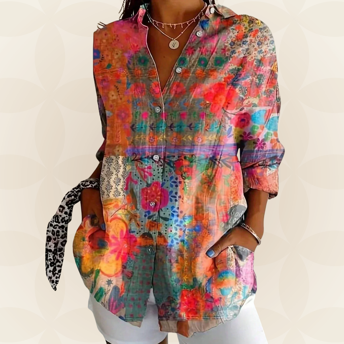 Cornelia - Blouse met kleurrijke print
