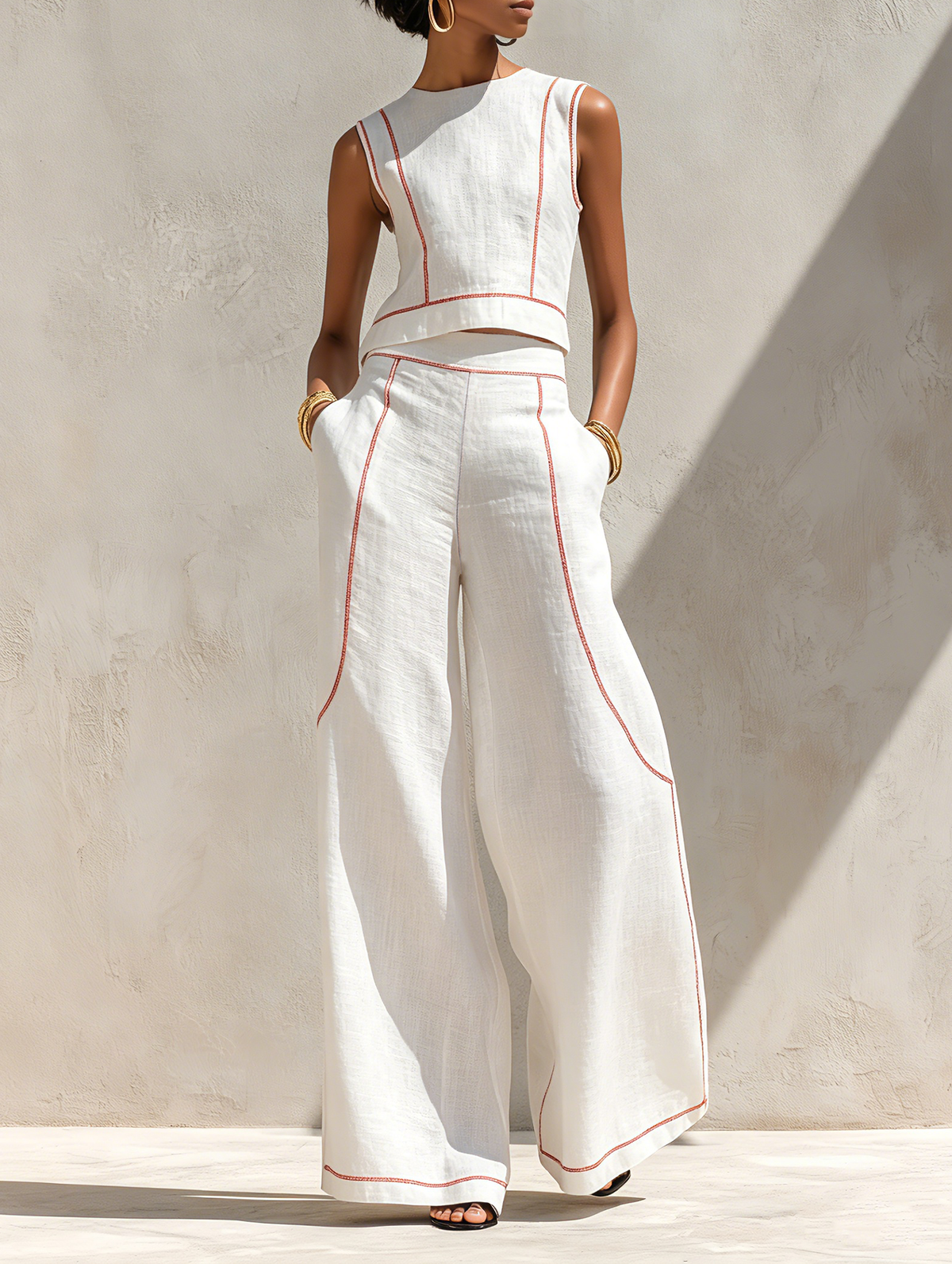 Ivonne | Elegante Set met Contraststiksels