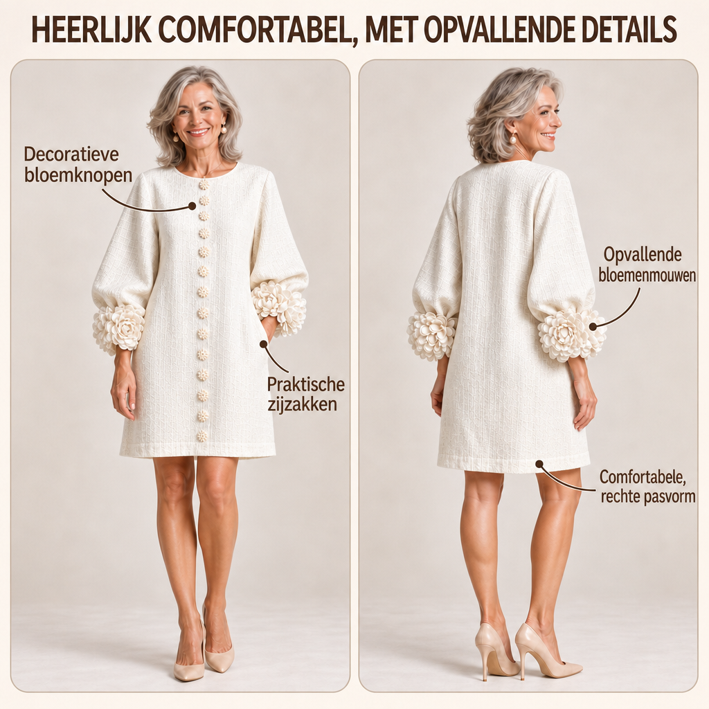 Lilian | Mini jurk met bloemenmouwen