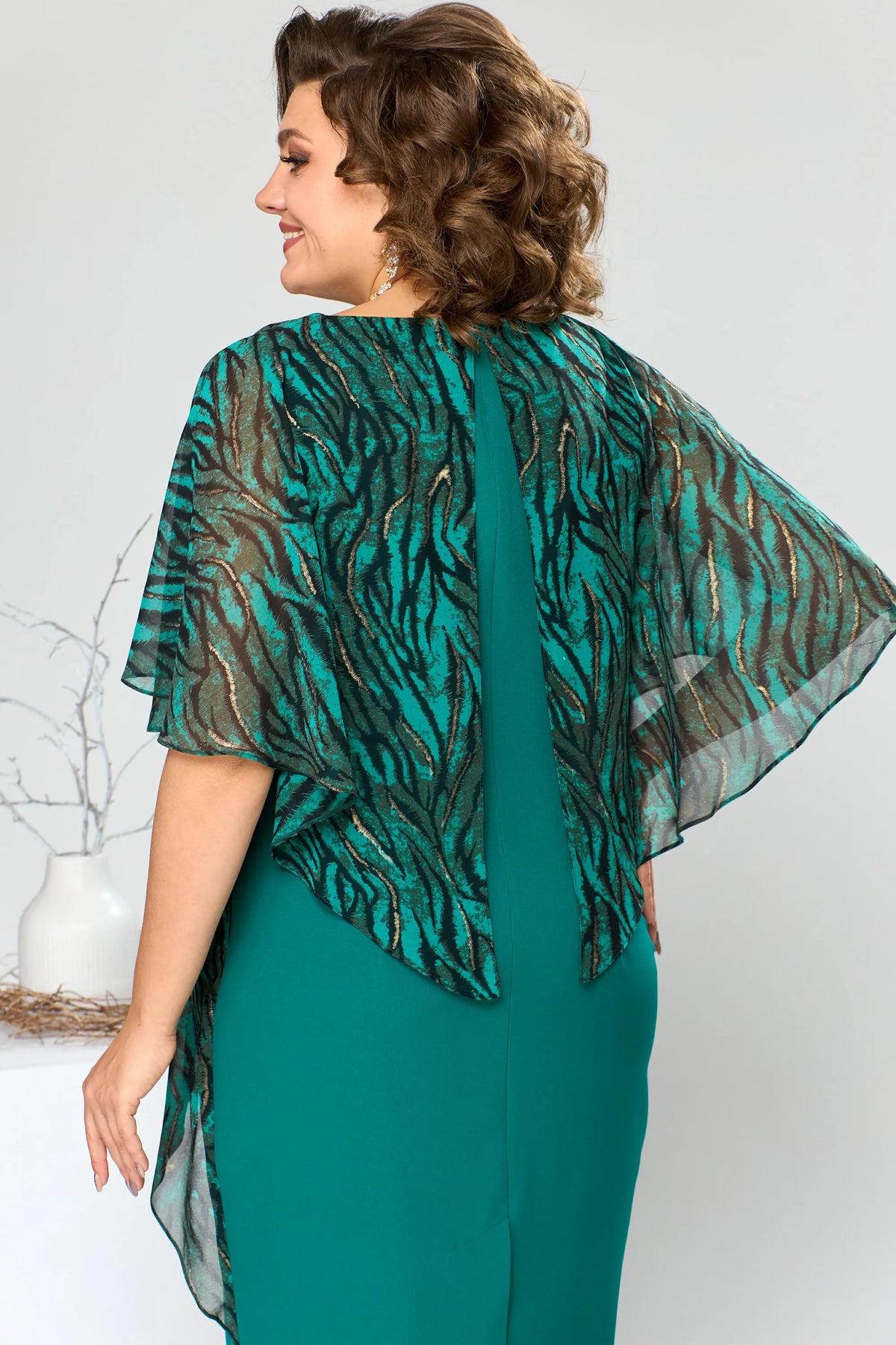 Jolanda - Chique knielange Chiffon Jurk