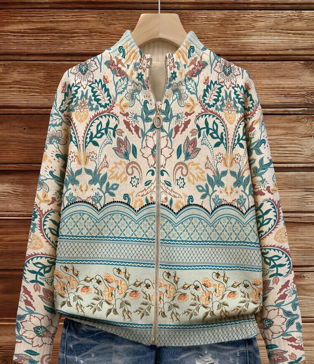 Sybilla™ | Vintage Bloemen Zip Vest